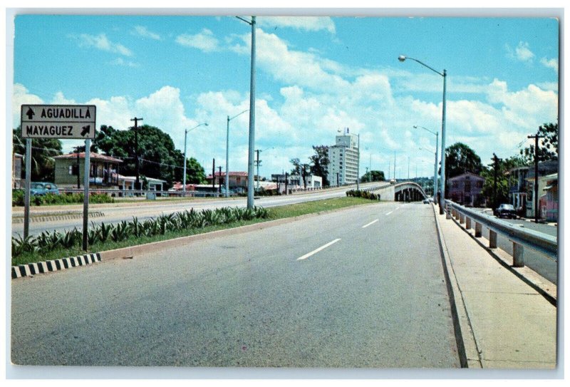 c1950's Mayaguez Aguadilla Roads Entrance to the City of Puerto Rico Postcard