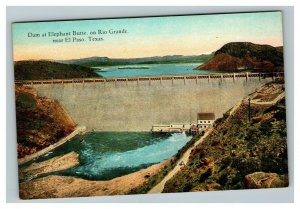 Vintage 1920's Postcard Dam at Elephant Butte Rio Grande El Paso Texas
