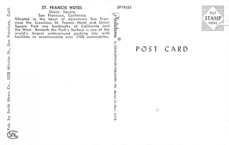 St. Francis Hotel, Union Square, San Francisco, California 