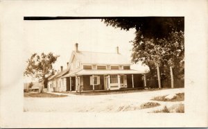 VELOX RPPC Postcard ON Small Town House on Street Corner Rocking Chair ~1910 K63