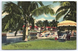 1956 Dream Bungalows In Florida Sunshine State Resort Beach Palm Posted Postcard