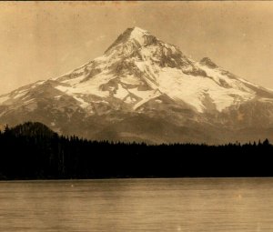 RPPC Mt Mount Hood View From Lost Lake Oregon OR UNP 1930s AZO Postcard