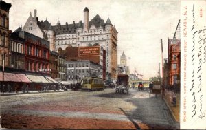 New Jersey Newark Trolley On Broad Street Looking North From Mechanic Street ...