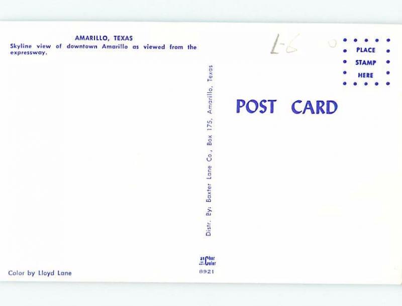 Pre-1980 GREETINGS FROM POSTCARD Amarillo Texas TX ho5898-12