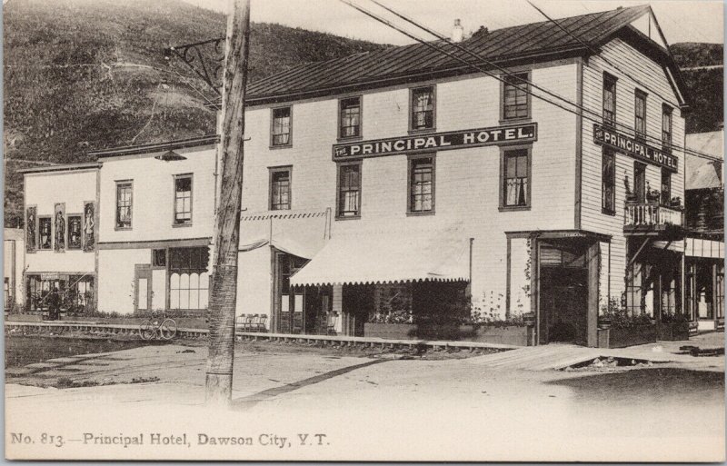 Dawson Yukon Principal Hotel 813 Zaccarellis Book Store Postcard G94