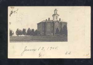 RPPC ASHLAND OHIO SCHOOL BUILDING 1906 VINTAGE REAL PHOTO POSTCARD LOUDONVILLE