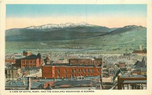 Birdseye Keefe Teich Butte Montana Highlands Mountains 1920s Postcard 21-1126