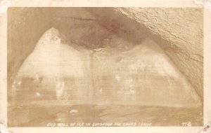 H83/ Shoshone Ice Caves Idaho RPPC Postcard c1930s Wall of Ice Interior 171