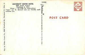 Cleveland Ohio 1950s Postcard University Center Motel St. Bernard Dog