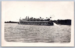 K36/ Prescott Wisconsin RPPC Postcard c1910 Capitol Steamer Ship  42