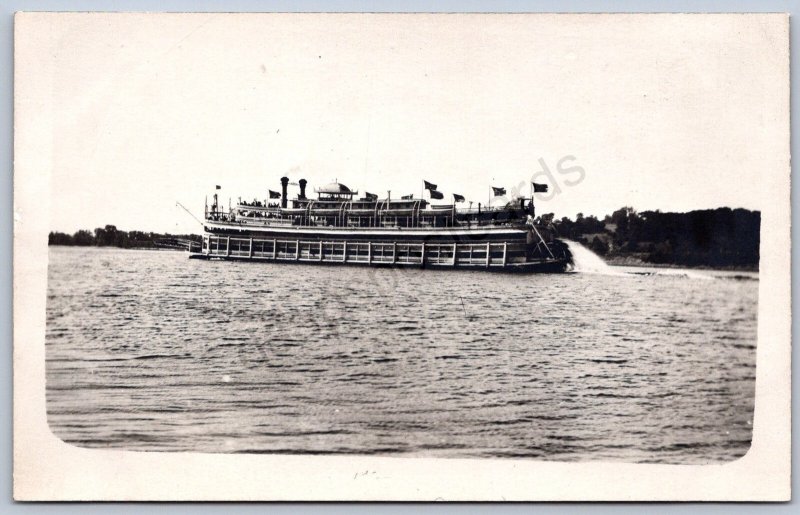 K36/ Prescott Wisconsin RPPC Postcard c1910 Capitol Steamer Ship  42