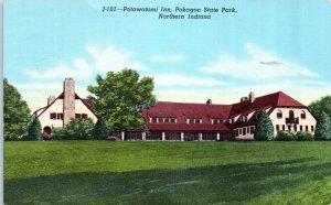 1940s Potawatomi Inn Pokagon State Park Angola IN Postcard