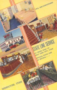 Wendover, Utah STATELINE SERVICE Roadside Hotel Bar Linen 1940s Vintage Postcard