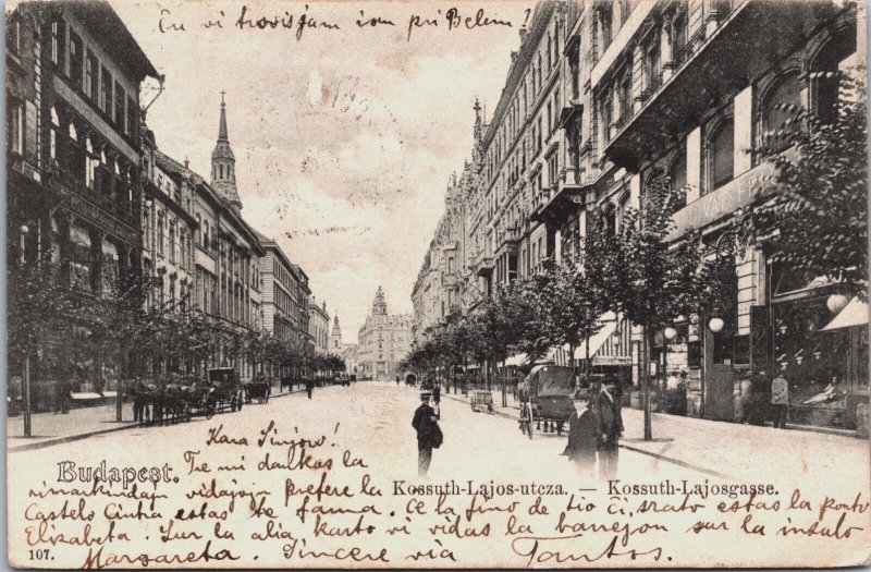 Hungary Budapest Kossuth-Lajos Gasse Vintage Postcard C212