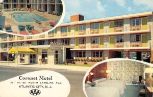 Atlantic City New Jersey Coronet Motel Multiview Antique Postcard K42903 