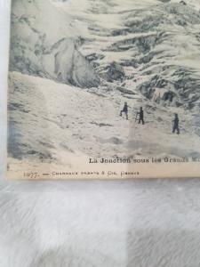 Antique Postcard La Jonction sous les Grands Mulets et le Dome du Gouter 