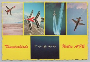 Aircraft~Thunderbirds Composite @ Nellis AFB Las Vegas NV~Continental Postcard 