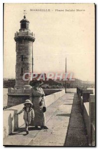 Old Postcard Marseille Lighthouse St. Mary