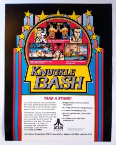 Knuckle Bash Arcade Flyer 1993 Original 8.5 x 11 Video Game Promo Boxing Retro