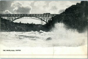 Bridge over Whirlpool Rapids Postcard Niagara Falls New York RPPC