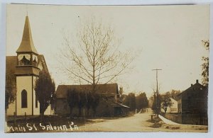 Rppc Salona PA Main Street Scene Real Photo Postcard O9