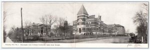 Lincoln NE Postcard Panoramic View State University Taken From Temple Fold Out