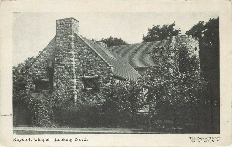 Vintage Postcard Roycroft Chapel Looking North East Aurora NY Erie County