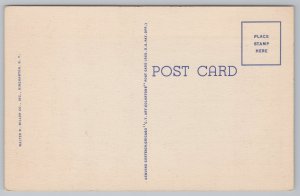 Linen~Courthouse & US Flag Binghampton New York~Vintage Postcard