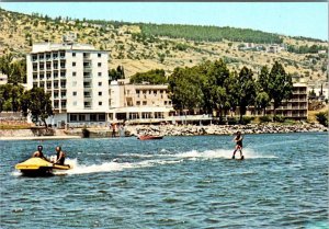 Tiberias, Israel GALEI KINNERETH HOTEL Boat~Water Skier 4X6 Advertising Postcard