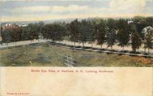 Wheelock Postcard Bird's Eye View Of Redfield SD Looking Northwest Spink County