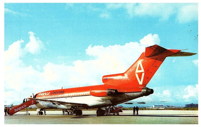 Avianca Boeing 727 The Colombian International Airline Airplane Postcard
