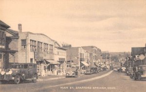 Stafford Springs Connecticut Main Street Vintage Postcard AA56380