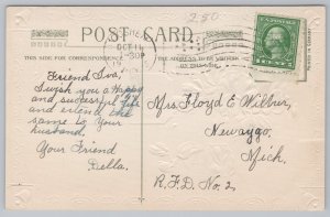 Greetings~Wedding Congratulations~White Flowers~c1913~PM1915~John Winsch Vtg PC 