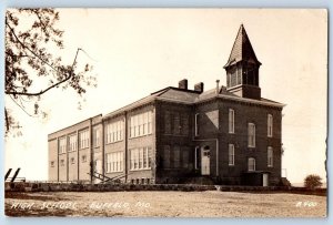 Buffalo Missouri MO Postcard RPPC Photo High School Building c1940's Vintage