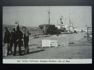 Isle of Man Shipping Disaster GAS TANKER COLLISON c1980s Postcard by Mannin