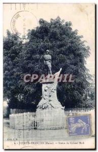 Old Postcard Vitry le Francois Marne Statue of Colonel Moll