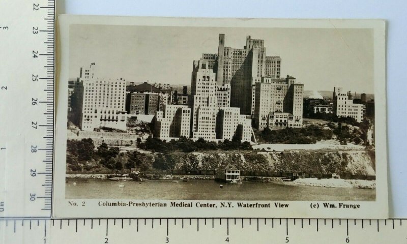 1935 Columbia Presbyterian Medical Center New York RPPC Postcard Waterfront View
