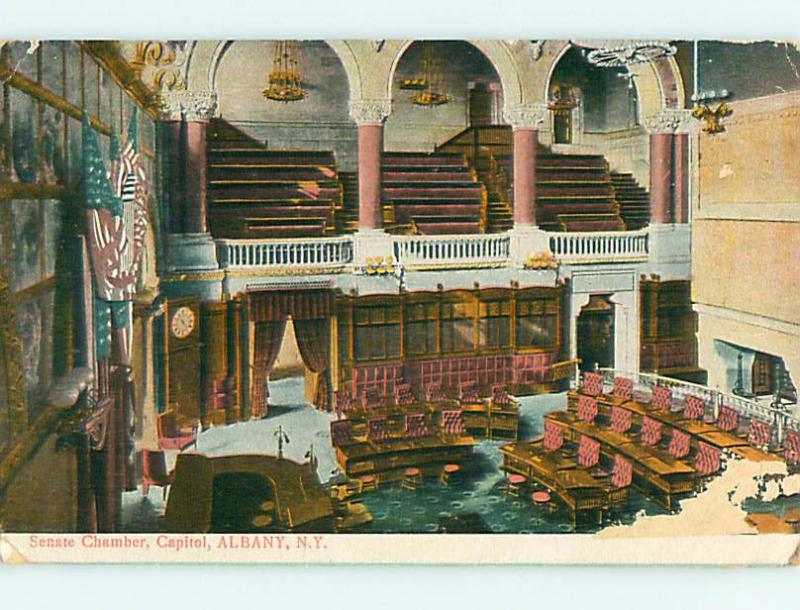 Divided-Back INTERIOR OF SENATE CHAMBER AT STATE CAPITOL Albany NY t6220