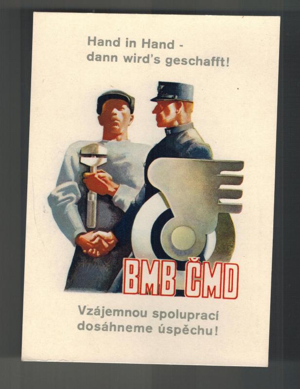 Mint Czechoslovakia Train Railway Workers Union Advertising BMB CMD Postcard
