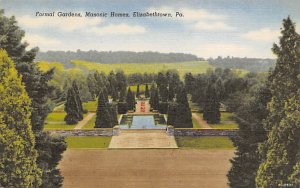 Formal Gardens, Masonic Homes Elizabethtown, Pennsylvania PA Postcard
