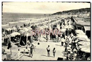 Old Postcard Deauville flowered beach boards and sun bar