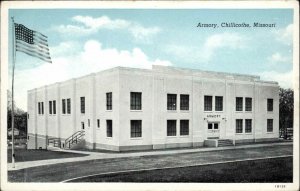 Chillicothe Missouri MO Armory Flag 1930s-50s Vintage Postcard