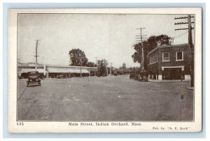 c1910's View Of Main Street Indian Cars Orchard Massachusetts MA Postcard