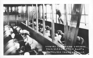 RPPC CATALINA ISLAND Submarine Gardens Glass Bottom Boat 1930s Vintage Postcard