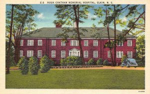 ELKIN, North Carolina~NC  HUGH CHATHAM MEMORIAL HOSPITAL  c1940's Linen Postcard