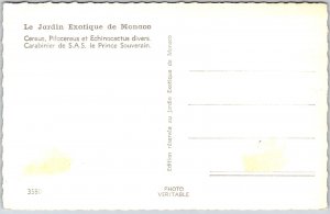 Le Jardin Exotique De Monaco Cereus Pilocereus Et Echinocactus Divers Postcard