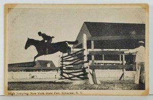 Syracuse NY New York State Fair High Jumping c1907 Postcard Q3