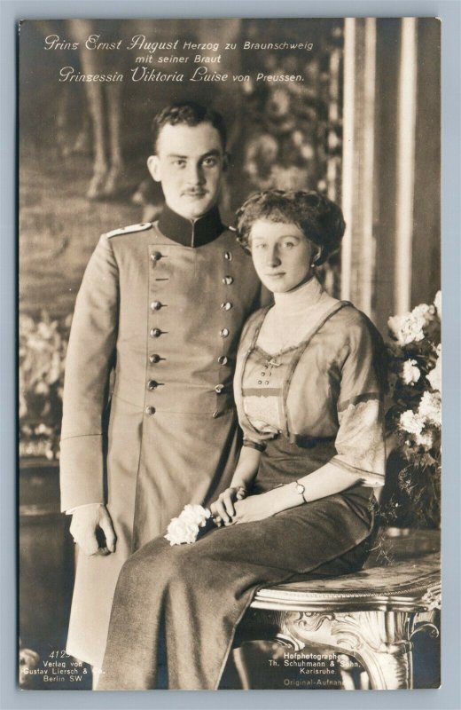 GERMAN PRINCE ERNST AUGUST & PRINCESS VICTORIA ANTIQUE REAL PHOTO POSTCARD RPPC