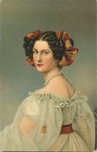 Stengel fine art old postcard painting Joseph Karl Stieler - Auguste Strobel