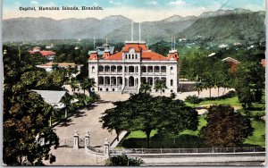 VINTAGE POSTCARD THE CAPITOL BUILDING AT HONOLULU HAWAAIAN ISLANDS c. 1910